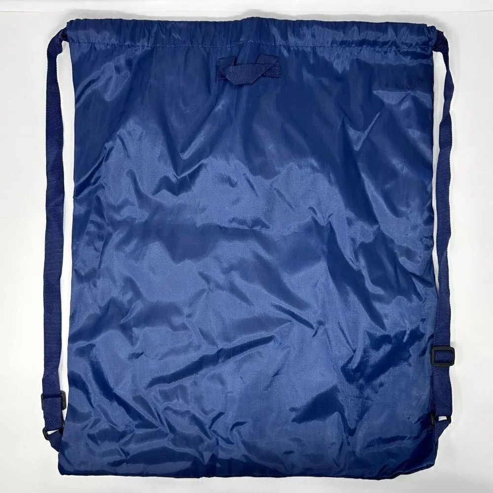 Skechers Nylon Drawstring Bag Gym Bag Navy Blue White Logo Backpack Day Pack